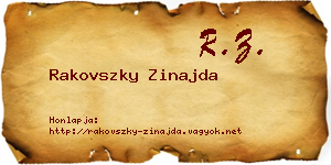 Rakovszky Zinajda névjegykártya